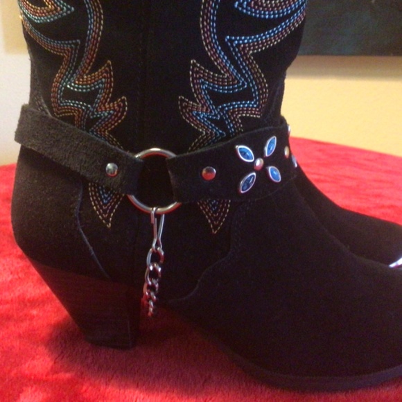 Dingo Black Suede Boots 6.5 - Picture 4 of 5
